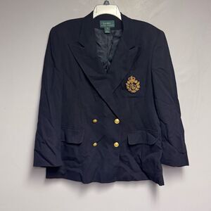 Lauren Ralph Lauren Navy Blazer with Gold Buttons vintage Women’s size 16 wool